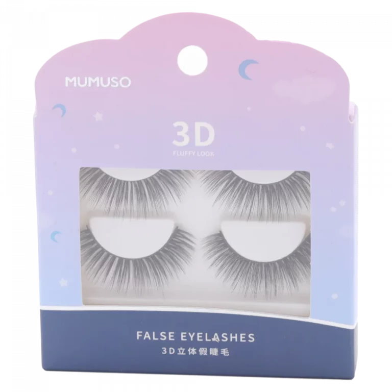 MUMUSO 3D Wimpern aus Kunstfaser, natürliches Volumen in Schwarz – künstliche Wimpern für natürlichen Look.