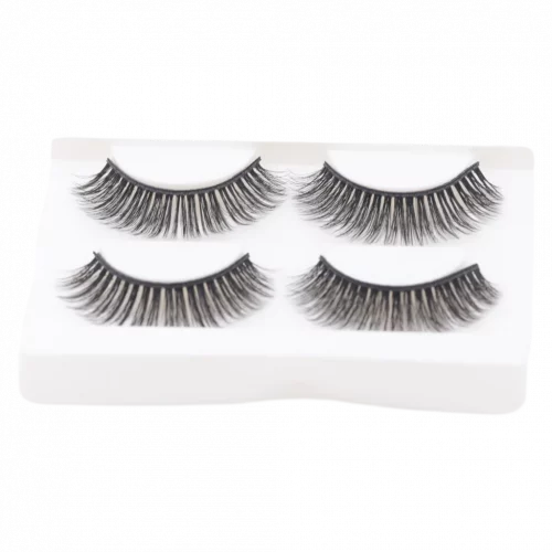 MUMUSO 3D Wimpern aus Kunstfaser, natürliches Volumen in Schwarz – künstliche Wimpern für natürlichen Look.
