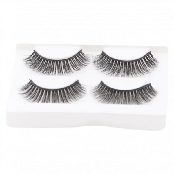 MUMUSO 3D Wimpern aus Kunstfaser, natürliches Volumen in Schwarz – künstliche Wimpern für natürlichen Look.