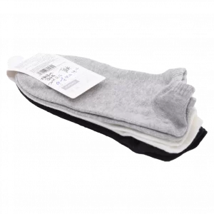 MUMUSO Sneakersocken Damen aus Baumwolle, 3er-Pack (Grau) – bequeme, atmungsaktive Socken für den Alltag.