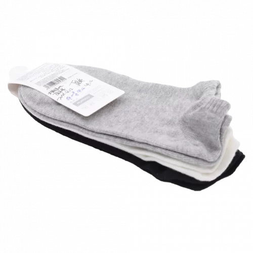 MUMUSO Sneakersocken Damen aus Baumwolle, 3er-Pack (Grau) – bequeme, atmungsaktive Socken für den Alltag.