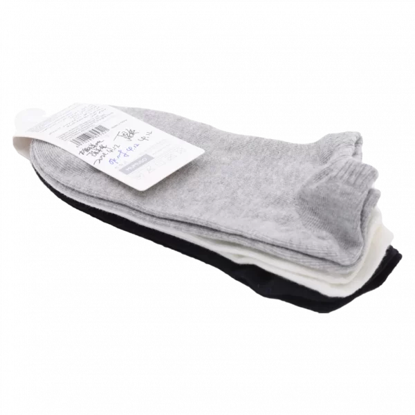 MUMUSO Sneakersocken Damen aus Baumwolle, 3er-Pack (Grau) – bequeme, atmungsaktive Socken für den Alltag.