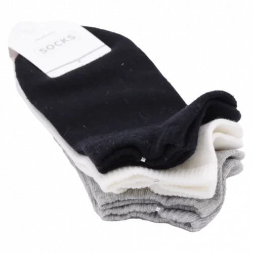 MUMUSO Sneakersocken Damen aus Baumwolle, 3er-Pack (Grau) – bequeme, atmungsaktive Socken für den Alltag.