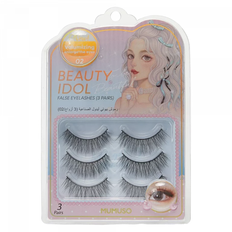 MUMUSO 3er-Pack künstliche Wimpern aus Kunstfaser, Schwarz – voluminöse Fake Eyelashes für ausdrucksstarkes Make-up.