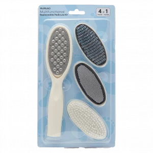 MUMUSO 4-in-1 Pediküre-Set aus Edelstahl und Polystyrol für Fußpflege (Weiß) – multifunktionales Fußpflege Werkzeug für zuhause.