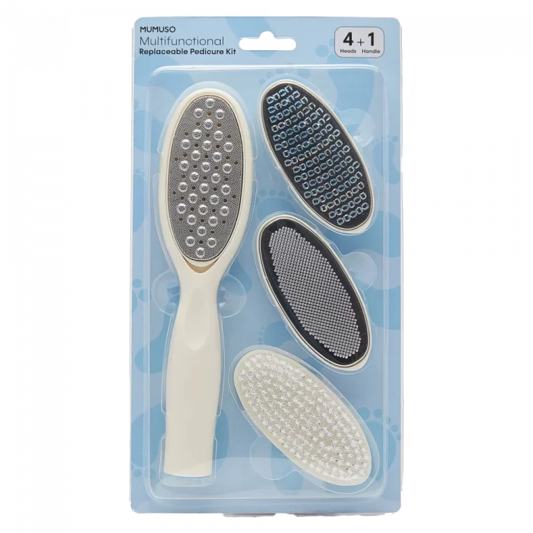 MUMUSO 4-in-1 Pediküre-Set aus Edelstahl und Polystyrol für Fußpflege (Weiß) – multifunktionales Fußpflege Werkzeug für zuhause.