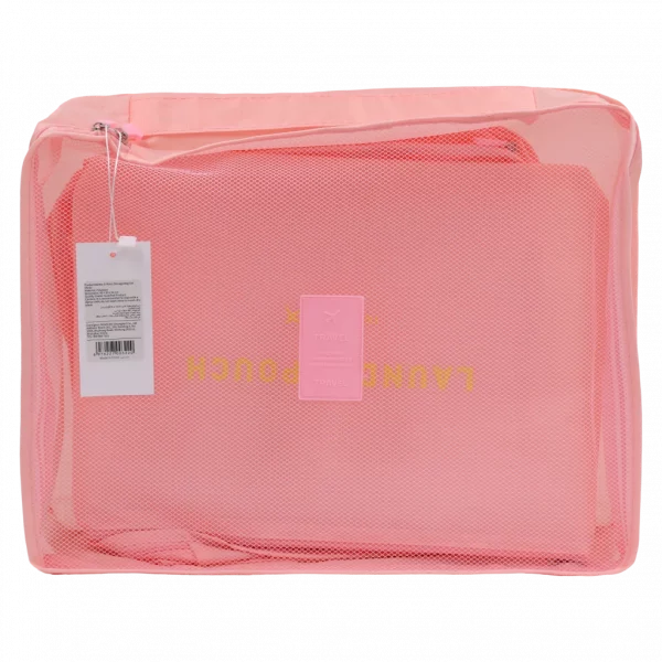 MUMUSO 6-teiliges Aufbewahrungstaschen Set aus Polyester (Pink) für Reise und Alltag – ideal für Koffer Organisation.