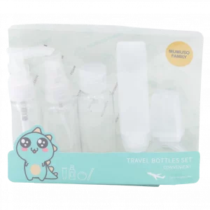 MUMUSO 7-teiliges Reiseflaschen-Set, transparent, verschiedene Größen (Farblos) – Reiseflaschen für Flugreisen.