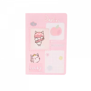 MUMUSO A5 Notizbuch mit Fadenbindung und Katzen, rosa – charmantes Notizbuch für Katzenliebhaber, ideal für Schule oder Alltag.