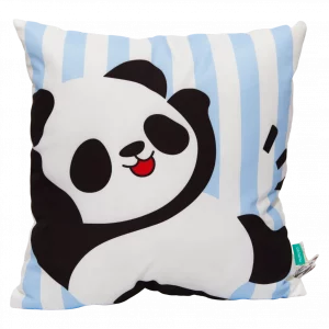 MUMUSO Dekokissen zum Abnehmen, blau mit Panda, weiches Kissen – ideales Panda Kissen für Kinderzimmer oder Sofa.