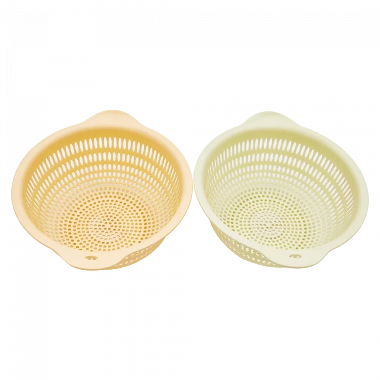 MUMUSO Abtropfsieb aus robustem Kunststoff, mittelgroß in Beige – praktisches Küchensieb für Gemüse und Obst.
