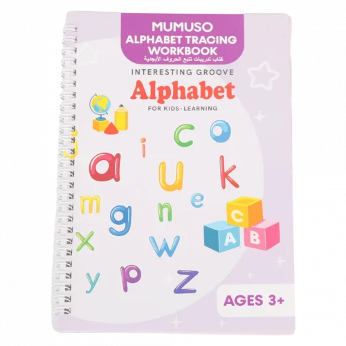 MUMUSO Nachfahrheft Alphabet, spiralgebunden für Kinder, mehrfarbig – ideales ABC Lernheft ab 3 Jahren.
