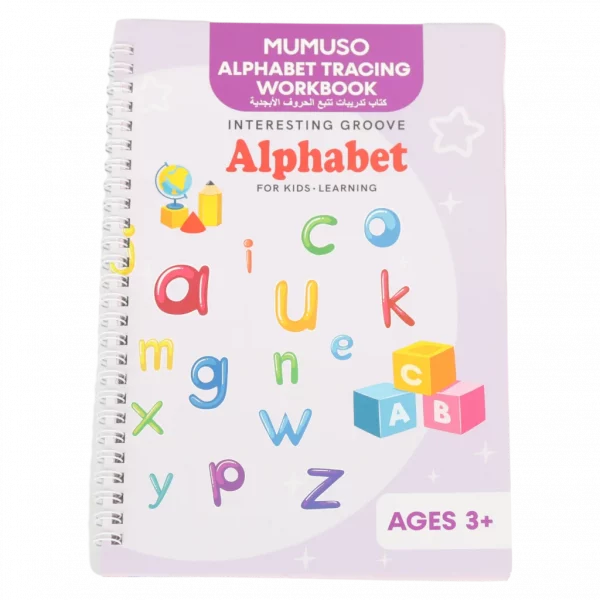 MUMUSO Nachfahrheft Alphabet, spiralgebunden für Kinder, mehrfarbig – ideales ABC Lernheft ab 3 Jahren.
