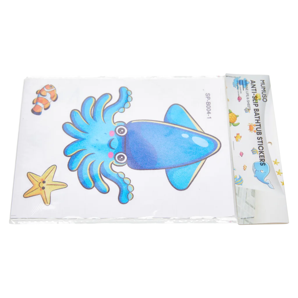 mumuso_anti-rutsch_badewannen_sticker_pvc_meerestiere_blau_2.webp MUMUSO Anti-Rutsch Sticker für die Badewanne aus PVC, 6 Stück, blau mit Meerestieren – sicherer Halt für das Kinderbad.