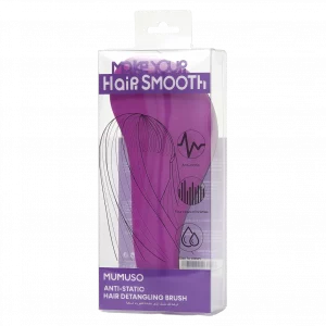 MUMUSO antistatische Haarbürste aus ABS+TPEE (Lila) – Entwirrbürste für alle Haartypen, sanftes Kämmen ohne statische Aufladung.