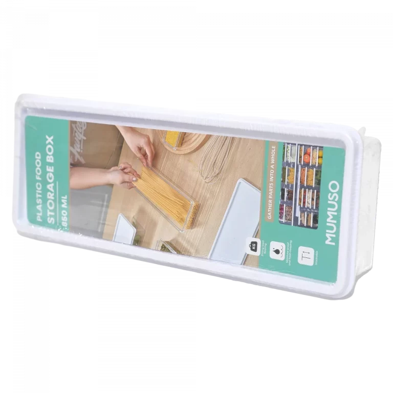 MUMUSO Aufbewahrungsbox aus Kunststoff, 850 ml – praktische transparente Kunststoffbox für Lebensmittel und Utensilien.