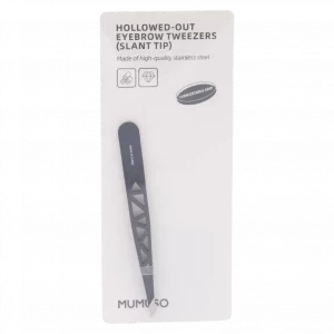 MUMUSO Augenbrauenpinzette mit abgeschrägter Spitze, ergonomisch und schwarz – präzise Augenbrauenpflege mit Pinzette Edelstahl.