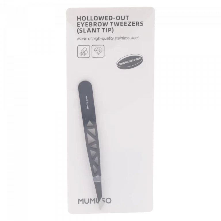 MUMUSO Augenbrauenpinzette mit abgeschrägter Spitze, ergonomisch und schwarz – präzise Augenbrauenpflege mit Pinzette Edelstahl.