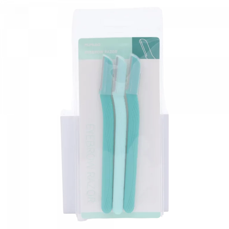 MUMUSO Augenbrauenrasierer 3er-Pack für präzises Augenbrauenstyling in Aquablau mit Präzisionsschutz, praktisches Beauty Tool.