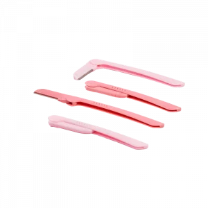 MUMUSO Augenbrauenrasierer faltbar, 4er-Pack in Rosa – praktisches Set für präzise Augenbrauenformung im Gesicht.