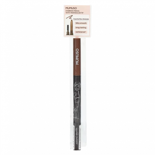 MUMUSO Augenbrauenstift mit dreieckiger Spitze, wasserfestes Augen Make-up in rötlichem Kaffeebraun für präzises Styling.