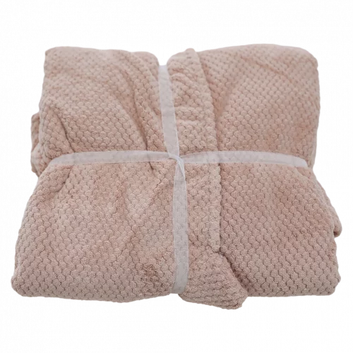 MUMUSO Bademantel Mikrofaser, kurzärmlig und strukturiert, in Hellrosa – kuscheliger Bademantel für Damen und Herren.