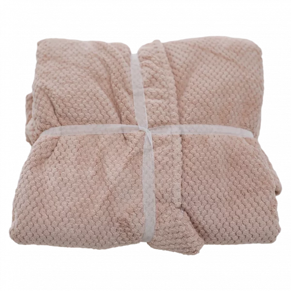 MUMUSO Bademantel Mikrofaser, kurzärmlig und strukturiert, in Hellrosa – kuscheliger Bademantel für Damen und Herren.