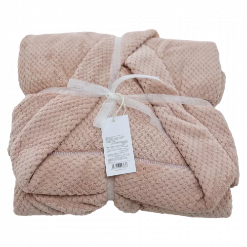 MUMUSO Bademantel Mikrofaser, kurzärmlig und strukturiert, in Hellrosa – kuscheliger Bademantel für Damen und Herren.