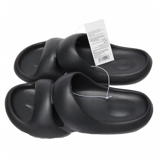 MUMUSO Badeslipper für Herren aus EVA, leicht und komfortabel, schwarz – rutschhemmende Slipper für Bad und Sauna.