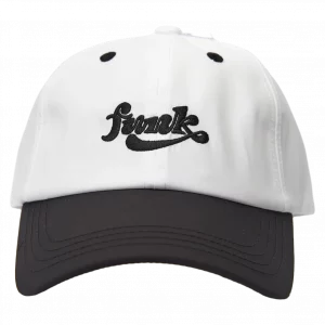 MUMUSO Baseball Cap aus Polyamid für Erwachsene, verstellbar, schwarz-weiß, sportliche Kappe mit Stick-Design.