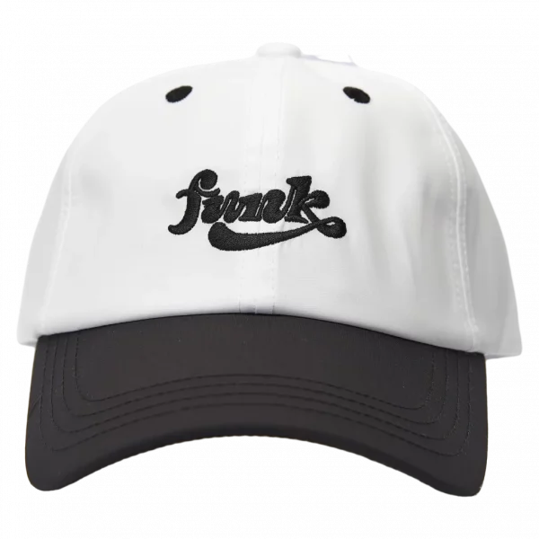 MUMUSO Baseball Cap aus Polyamid für Erwachsene, verstellbar, schwarz-weiß, sportliche Kappe mit Stick-Design.