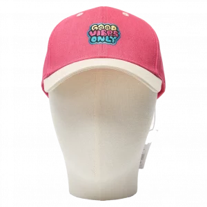 MUMUSO Baseballcap Kinder aus Baumwolle in Pink mit Color Blocking Print und verstellbarem Verschluss.