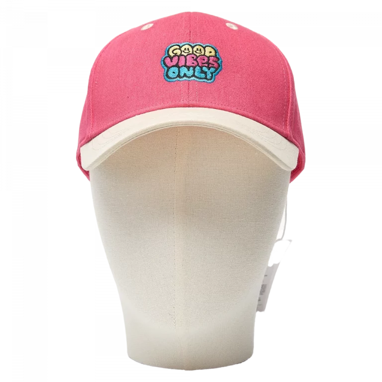 MUMUSO Baseballcap Kinder aus Baumwolle in Pink mit Color Blocking Print und verstellbarem Verschluss.