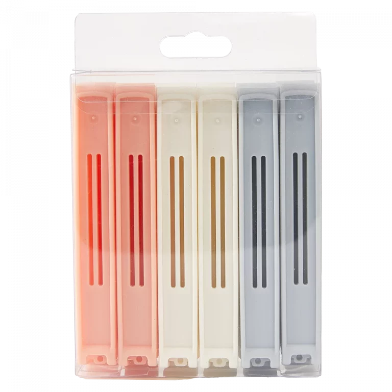 MUMUSO 12-teiliges Beutelverschluss Set aus PP (Grau) – vielseitige Verschlussclips für Lebensmittel im Alltag.