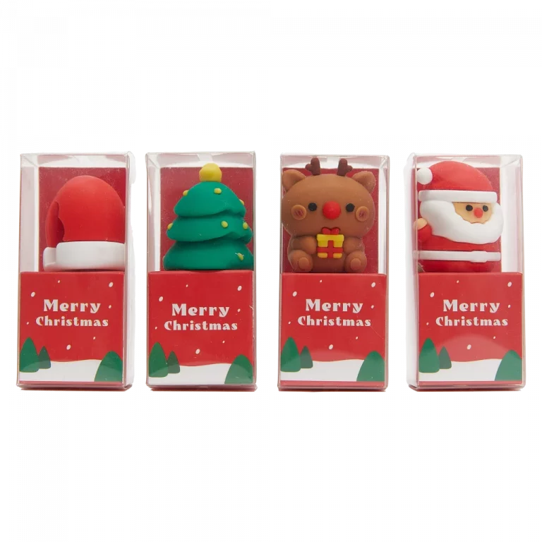 MUMUSO Bleistiftanspitzer mit Weihnachtsfigur, kompakt und mehrfarbig – festlicher Bleistiftanspitzer für Kinder und Büro.