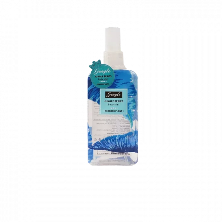 MUMUSO Body Mist mit tropischem Duft, 119,6 ml (Blau) – erfrischendes Körperspray mit Pflanzenmotiv für Damen.
