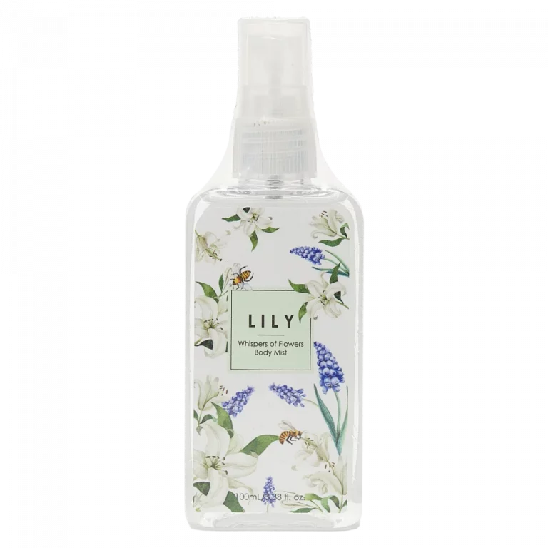 MUMUSO Body Mist mit Lily-Duft und floralem Print, 100 ml – Körperspray für Frauen mit dezentem Blumenduft.