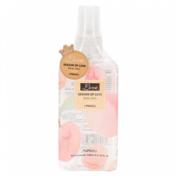 MUMUSO Body Mist mit Pfirsichduft, 100 ml – leichtes Körperspray für Frauen mit fruchtigem Duft, ideal für unterwegs.