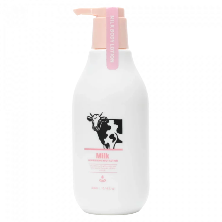 MUMUSO Body Lotion mit Milchextrakt, 300 ml (Weiß) – feuchtigkeitsspendende Körperpflege für trockene Haut.