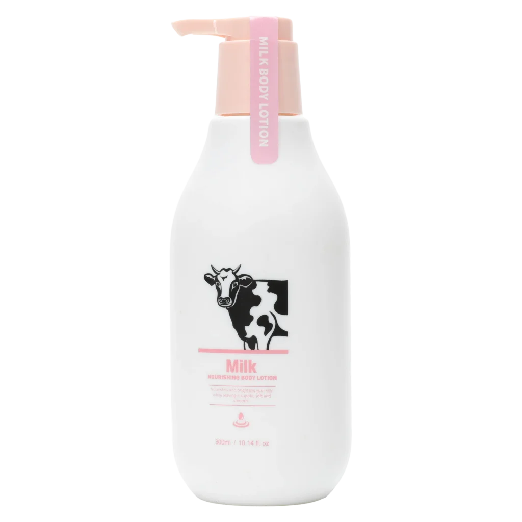 mumuso_body_lotion_milchextrakt_300ml_weiss.webp MUMUSO Body Lotion mit Milchextrakt, 300 ml (Weiß) – feuchtigkeitsspendende Körperpflege für trockene Haut.