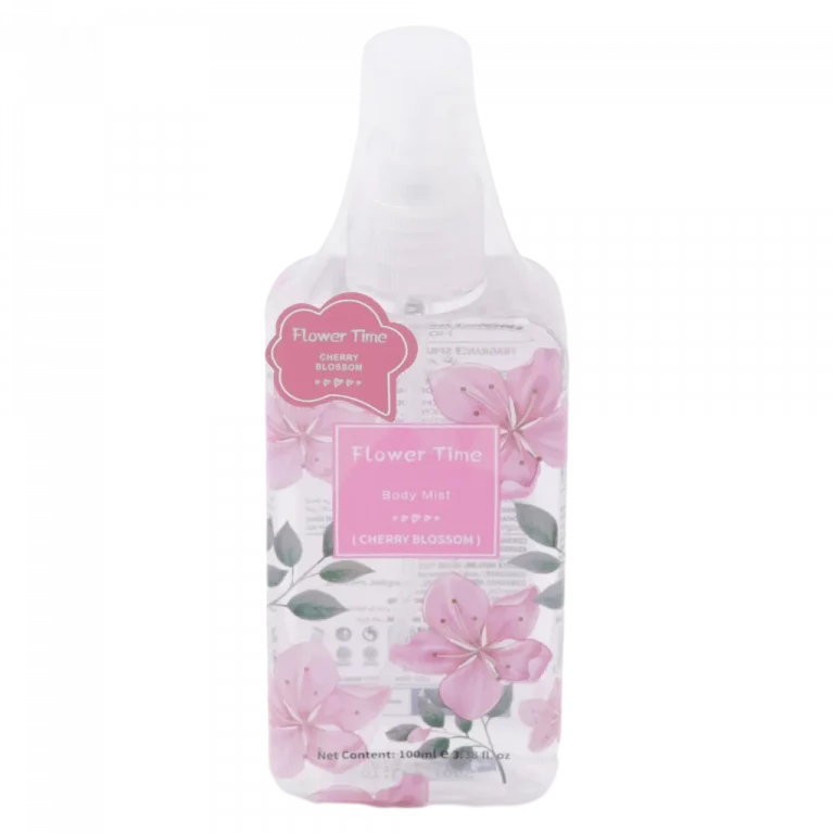 MUMUSO Body Mist Kirschblüte, 119,6 ml – frisches Duftspray mit Kirschblüten für Frauen, klares Design.