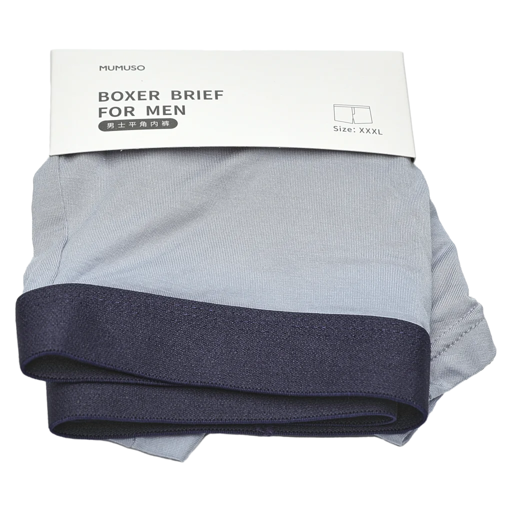 mumuso_boxer_briefs_herren_xl_hellblau_2.webp MUMUSO Boxer Briefs für Herren, Größe XL in Hellblau – komfortable Herrenunterwäsche für den Alltag.