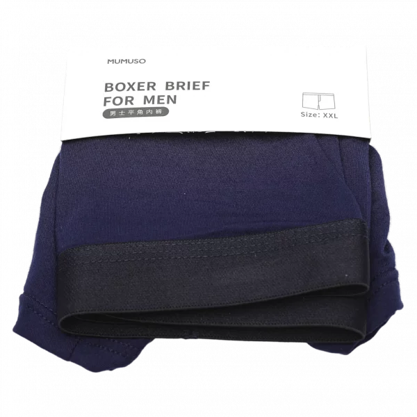 MUMUSO Boxershorts für Herren im komfortablen Schnitt, Größe 2XL – bequeme Unterwäsche in Navy Blau für Männer.