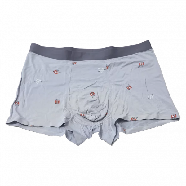 MUMUSO Boxershorts für Herren mit Print, grau – Herren Unterwäsche mit bequemem Sitz und Print für den Alltag.