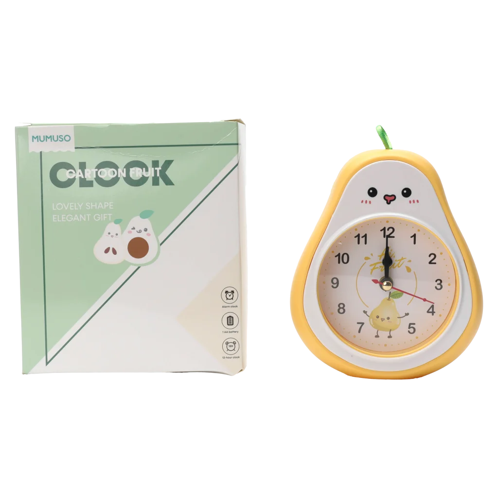MUMUSO Cartoon Wecker aus Karton, 200 g (Gelb) mit Birne – dekorativer Wecker für Kinderzimmer und Schreibtisch.