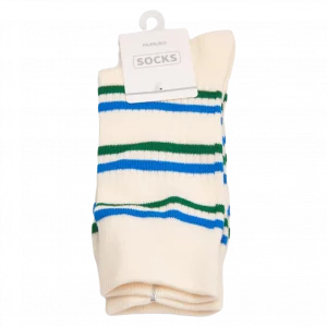 MUMUSO Damensocken Crew aus Baumwollmischung mit Streifen, Weiß – bequeme Damensocken für den Alltag.