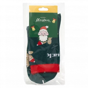 MUMUSO Weihnachtssocken Damen grün mit Lebkuchenmann – bequeme Mini-Crewsocken als festliche Geschenkidee.