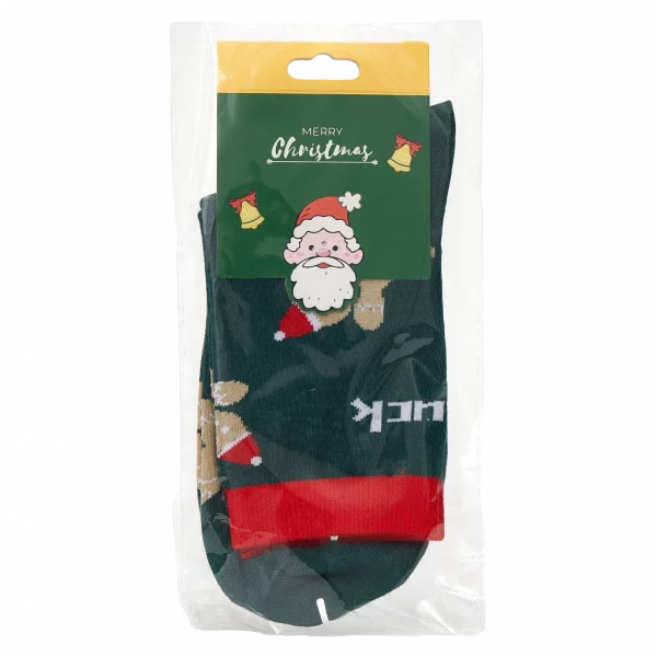 MUMUSO Weihnachtssocken Damen grün mit Lebkuchenmann – bequeme Mini-Crewsocken als festliche Geschenkidee.