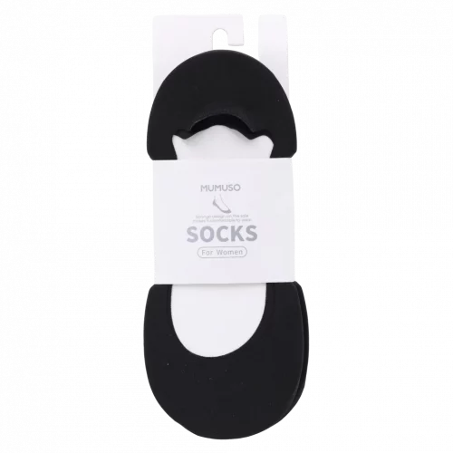 MUMUSO Damen Sneakersocken mit Baumwollsohle, Schwarz – unsichtbare Sneakersocken mit hohem Nylon-Anteil, bequem für jeden Tag.