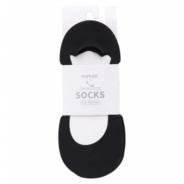 MUMUSO Damen Sneakersocken mit Baumwollsohle, Schwarz – unsichtbare Sneakersocken mit hohem Nylon-Anteil, bequem für jeden Tag.